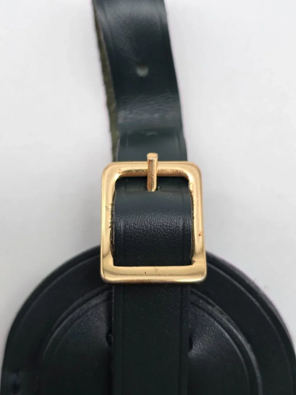 Authentic Louis Vuitton Black Leather Luggage Tag